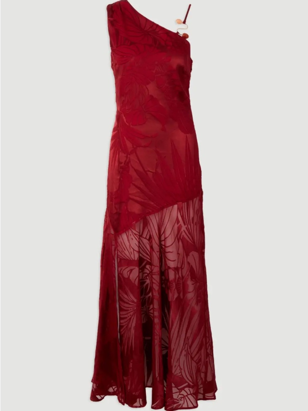 Karen Millen Red Asymmetrical One-Shoulder Maxi Dress
